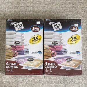 Ziploc Space Bag 4 Bag Combo - Lot of 2 - 8 Bags Total
